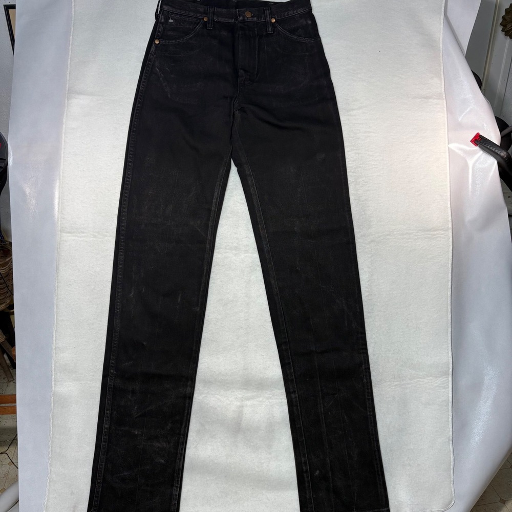 VTG Wrangler 13MWZWK Cowboy Cut Jeans Mens 30x40 Black Made in USA Western Denim